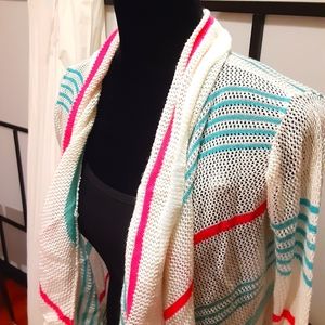 Multicolored mesh cardigan